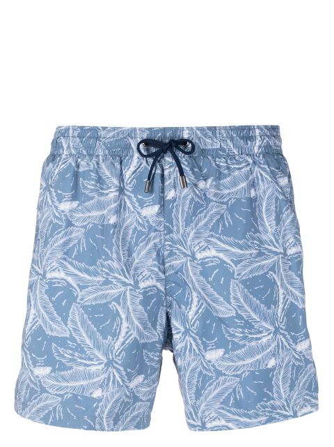 Canali feather-print swim shorts