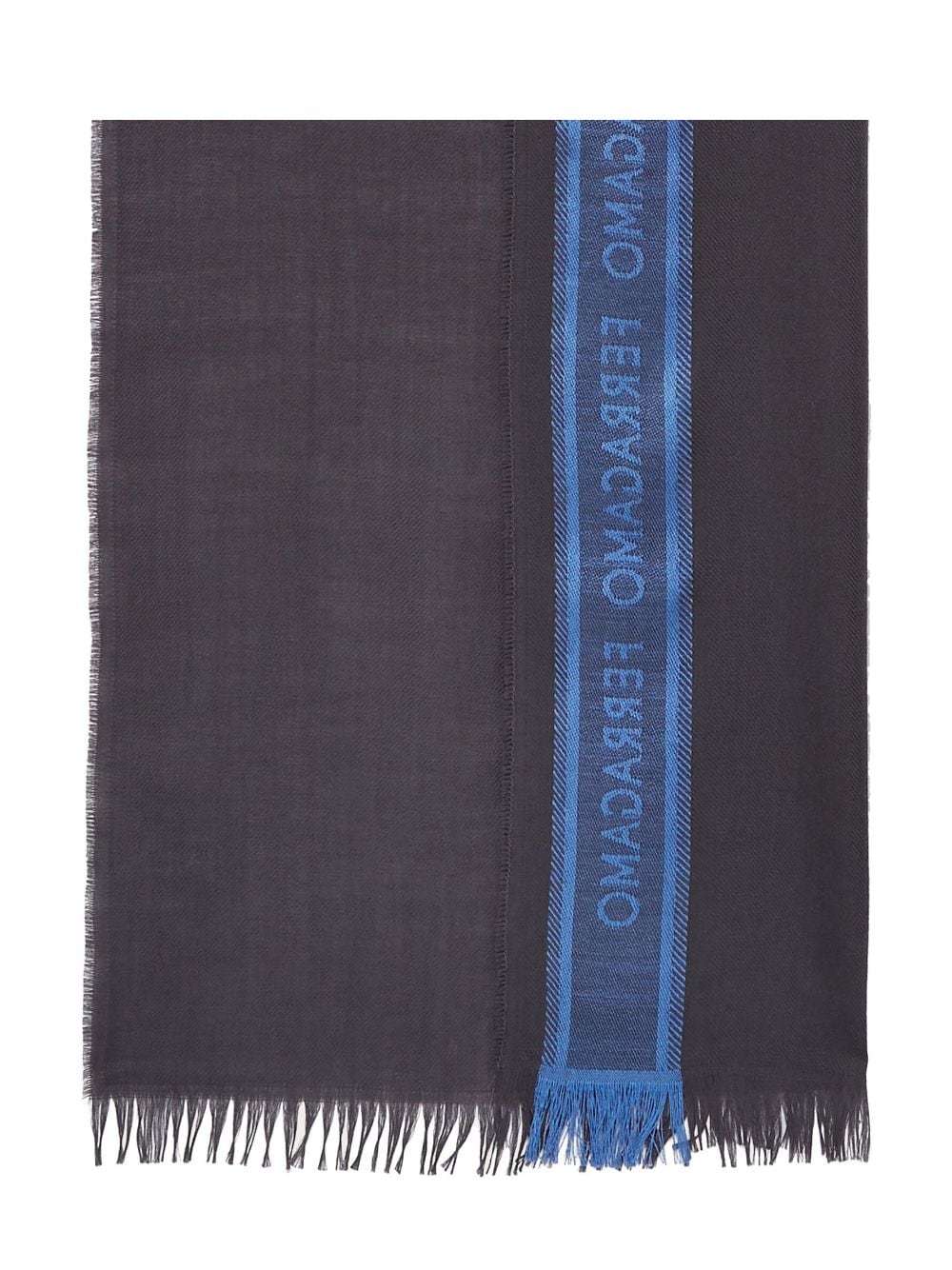 Ferragamo colour-block logo-print scarf - Grijs