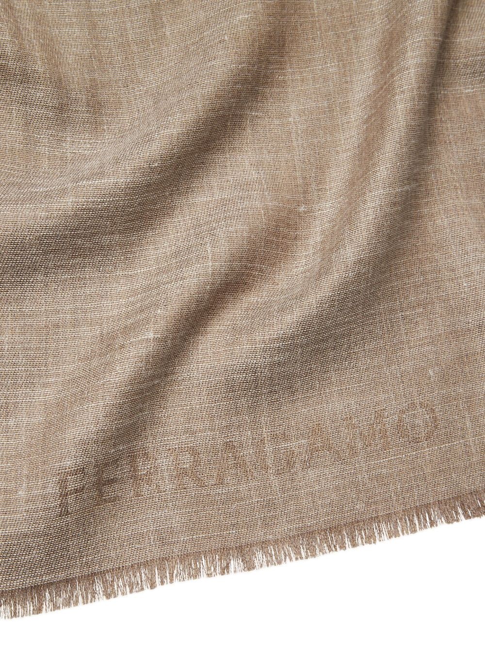Ferragamo cashmere-blend jacquard scarf - Beige