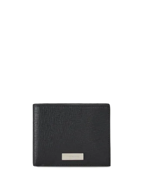 Ferragamo logo-plaque textured leather wallet