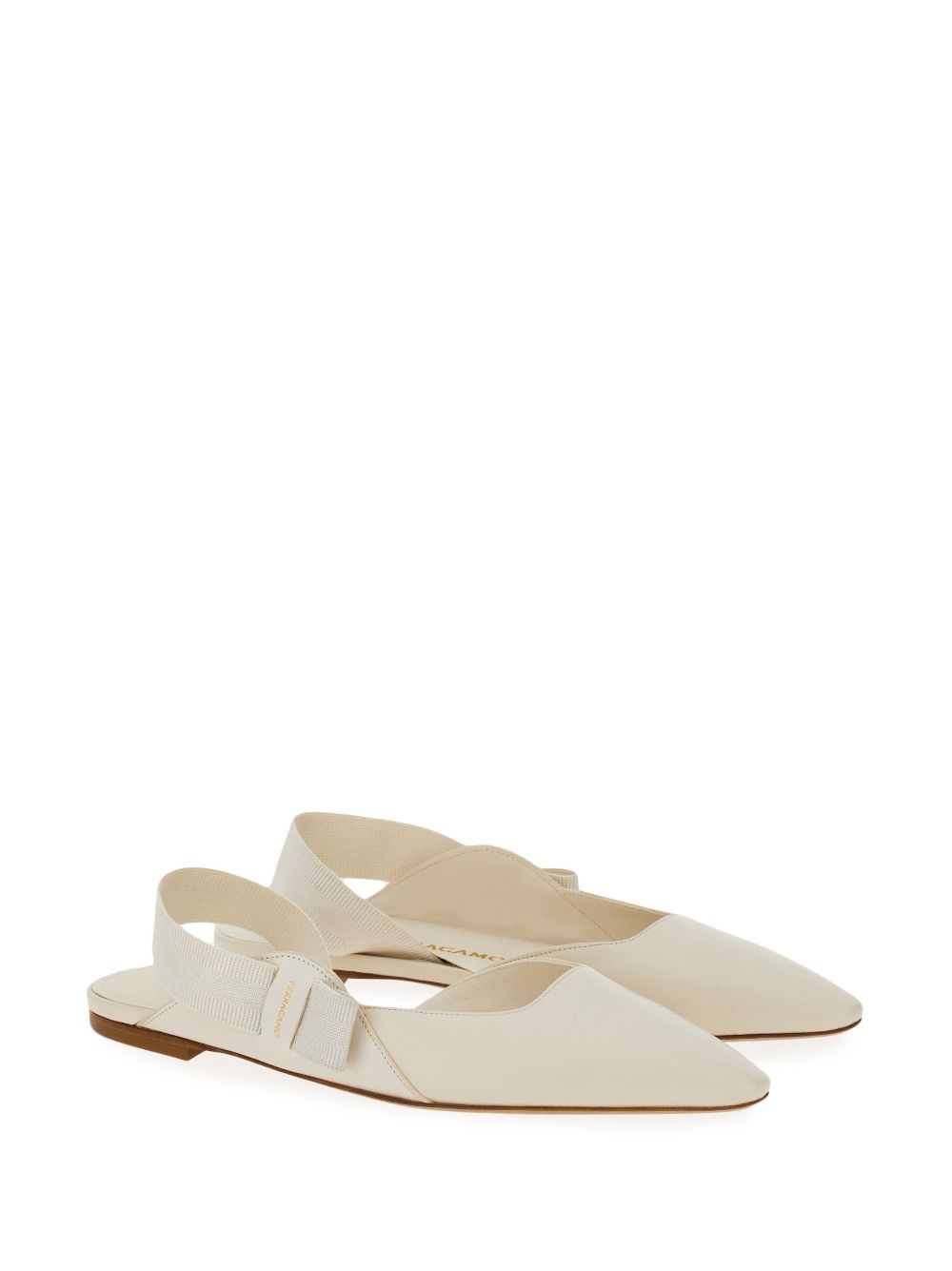 Shop Ferragamo Vara Bow-detailing Leather Ballerinas In White