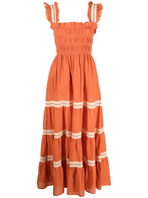 Rixo Aubrie crochet-trim cotton dress