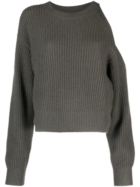 Lisa Yang Leora cold-shoulder ribbed-knit jumper