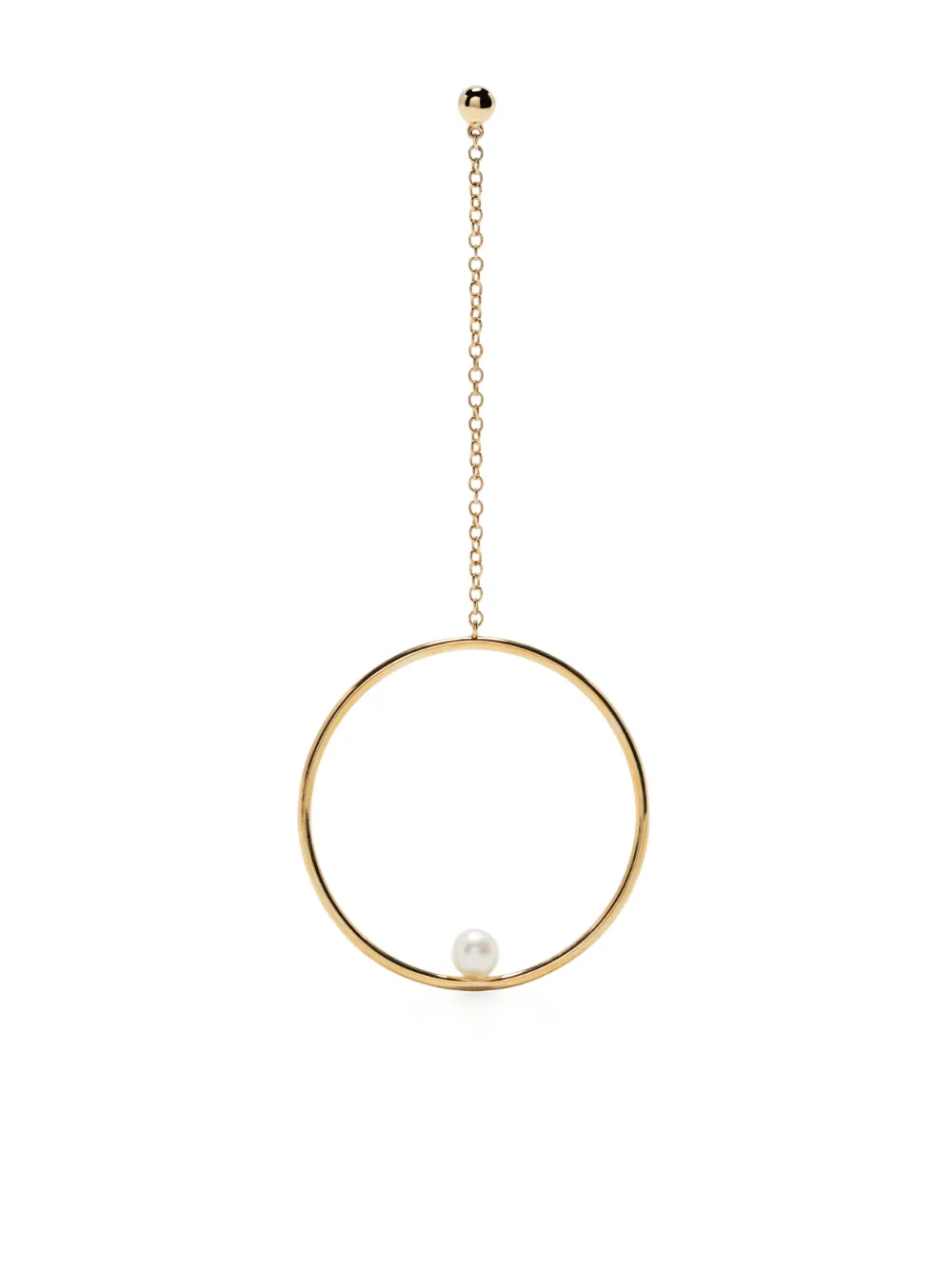 Anissa Kermiche Yellow Gold Pearl Drop Circle Earring In Gold