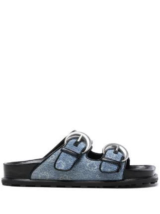 Marine Serre モノグラム サンダル | ブルー | FARFETCH JP