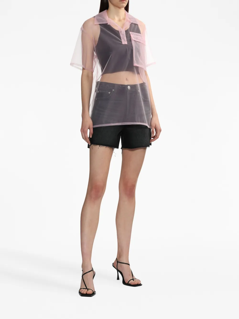 rag & bone high-rise denim shorts - Zwart