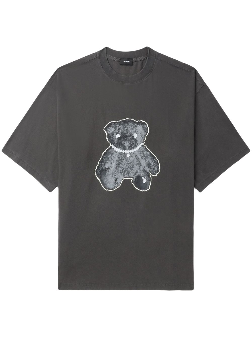 teddy bear-print cotton T-shirt