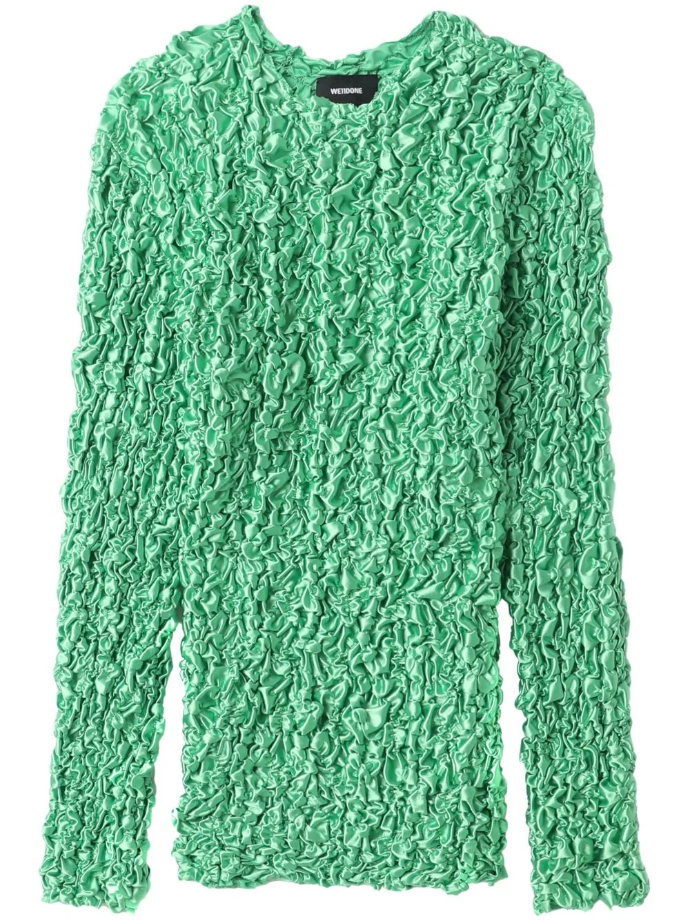 We11done popcorn-knit long-sleeve top | Green | Image 1