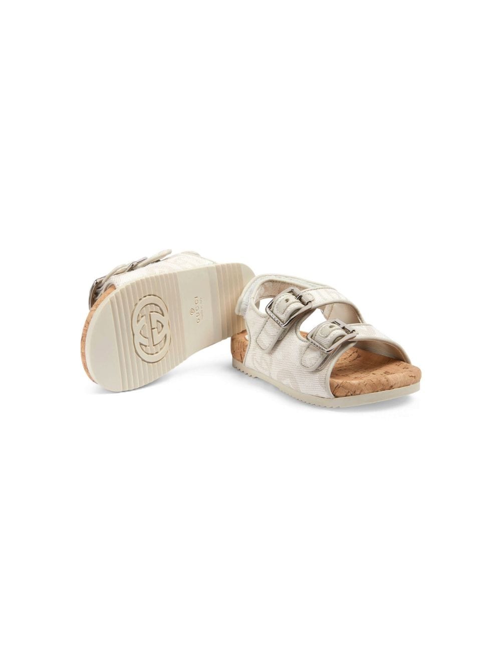 Gucci Kids GG canvas touch-strap sandals - 9142 BIANCO