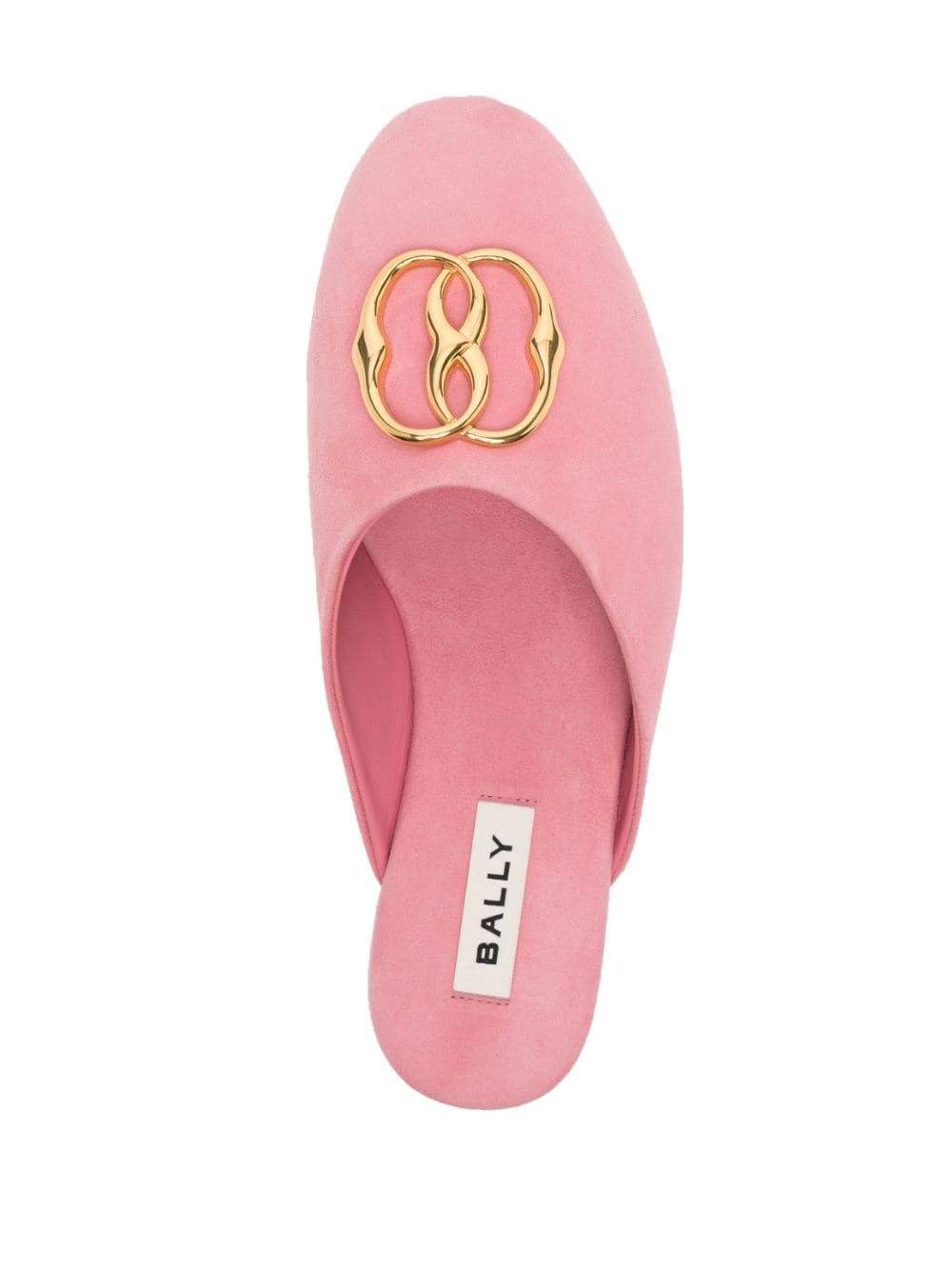 Shop Bally Gylon Logo-plaque Suede Slippers In Pink