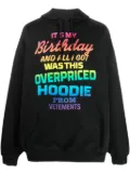 VETEMENTS rainbow text-print hoodie - Black