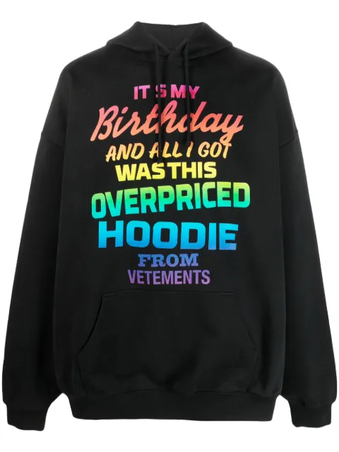 VETEMENTS rainbow text-print hoodie