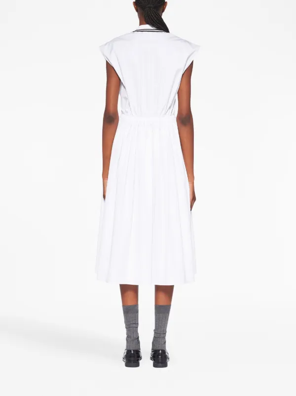Miu Miu Poplin Midi Dress | White | FARFETCH