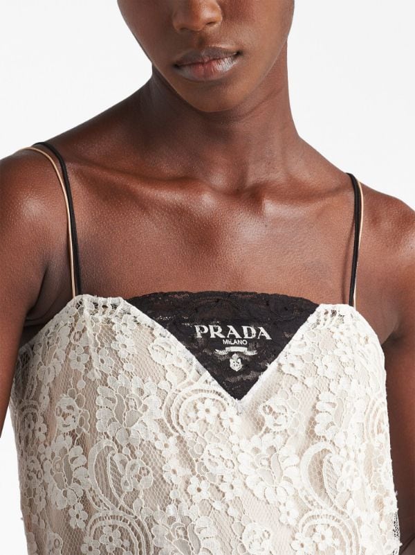 Prada lace-detailed Shirt Dress - Farfetch