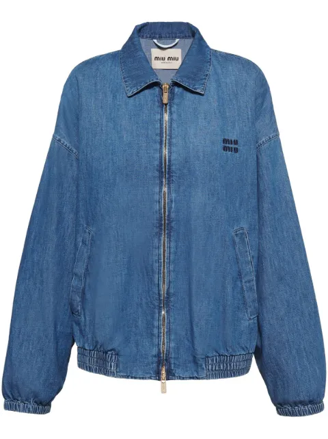 Miu Miu chambray bomber jacket 