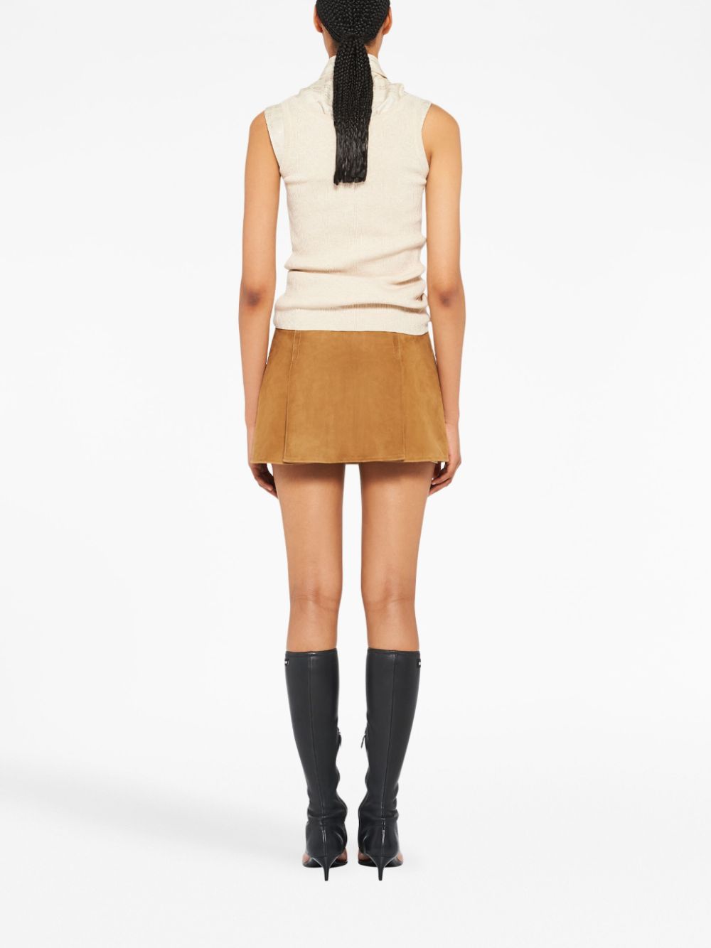 Miu Miu belted suede miniskirt Women