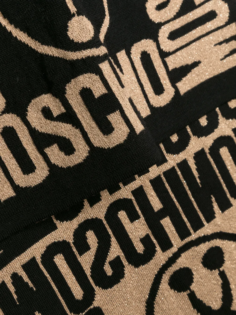 Moschino Question Mark Knitted Scarf In Black