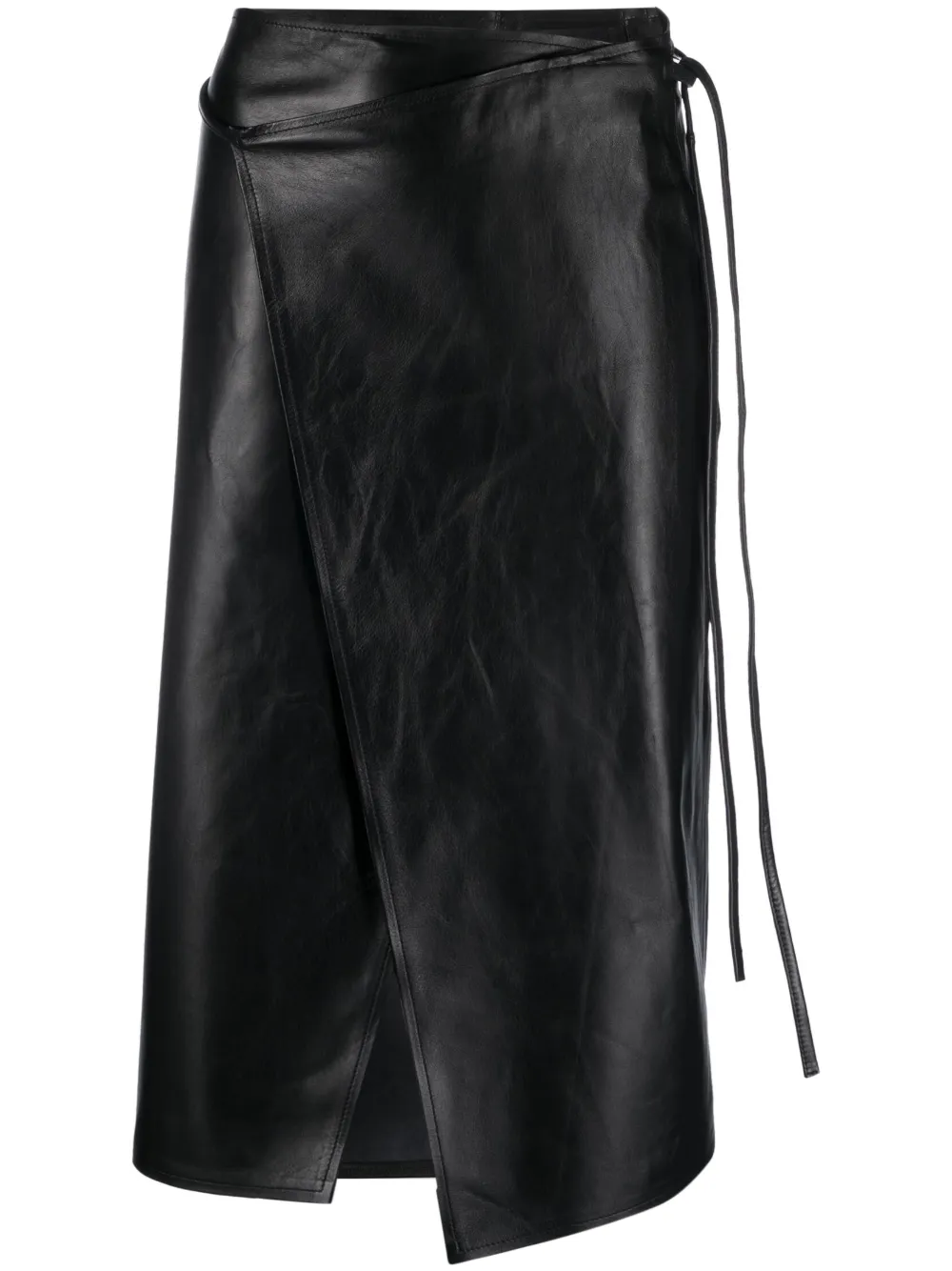 Vetements Asymmetric Leather Skirt In Black