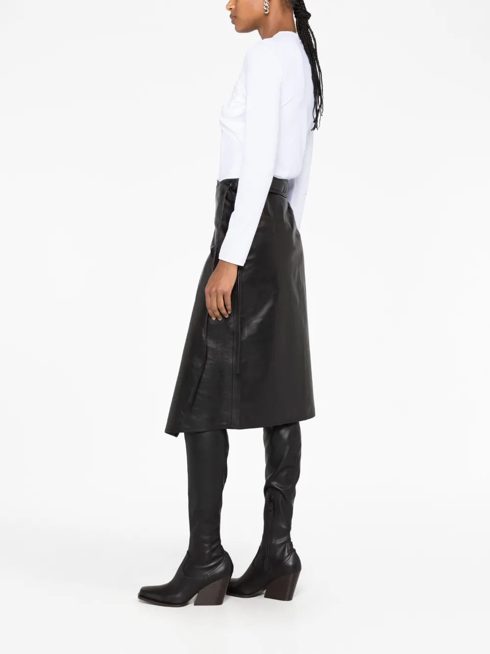 Vetements Asymmetric Leather Skirt In Black