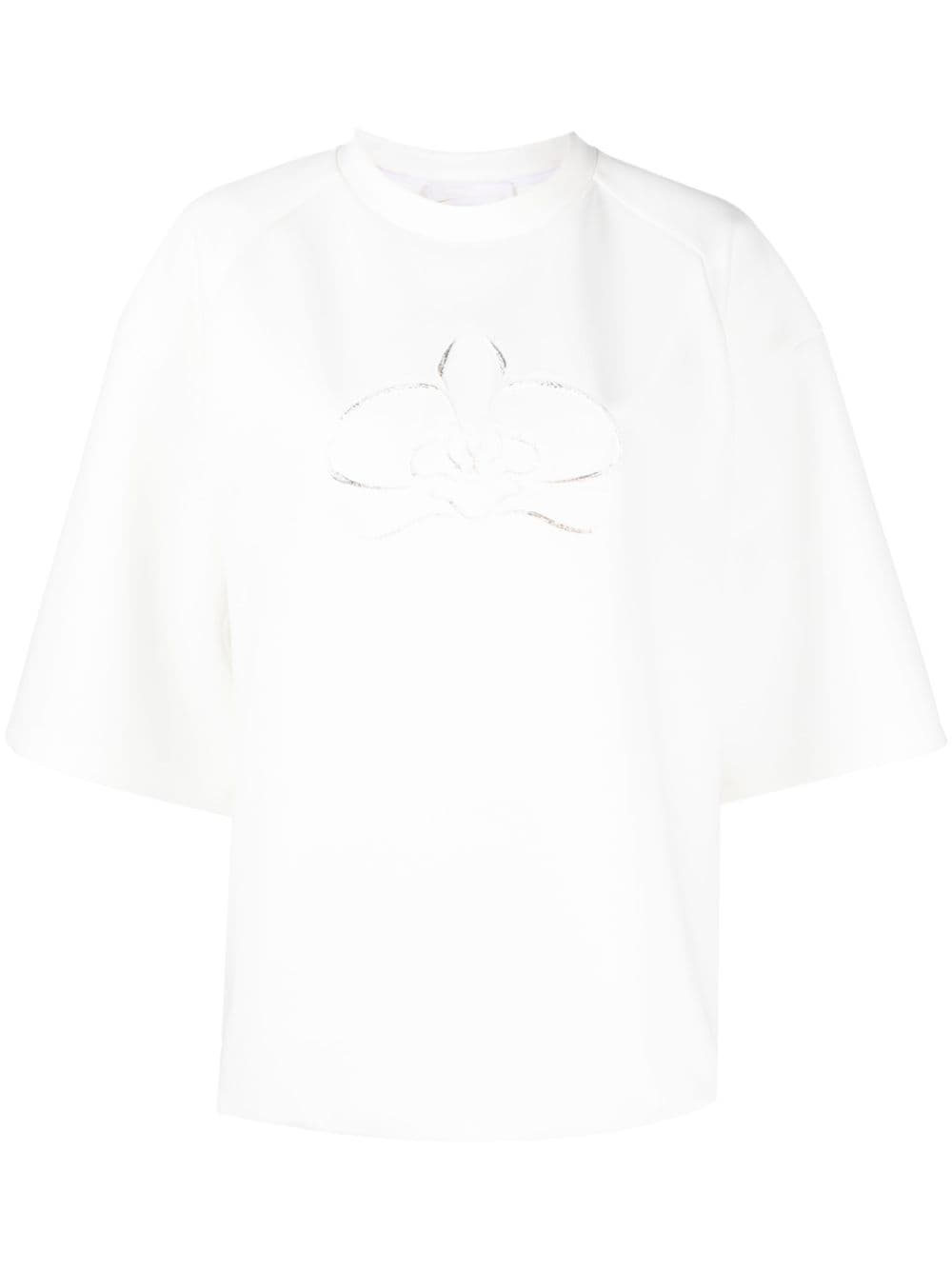 Genny Motif-embroidered T-shirt In White