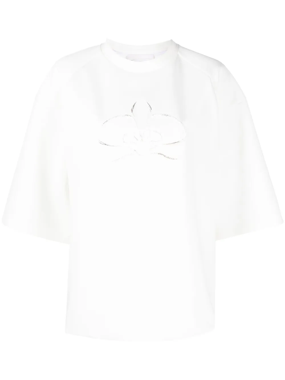 Genny Motif-embroidered T-shirt In White