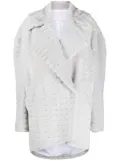 Genny debossed-detail single-breasted coat - Grey