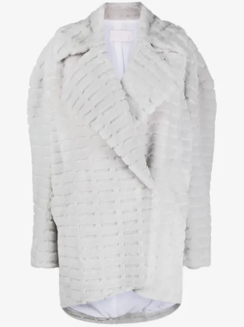 Genny debossed-detail single-breasted coat 