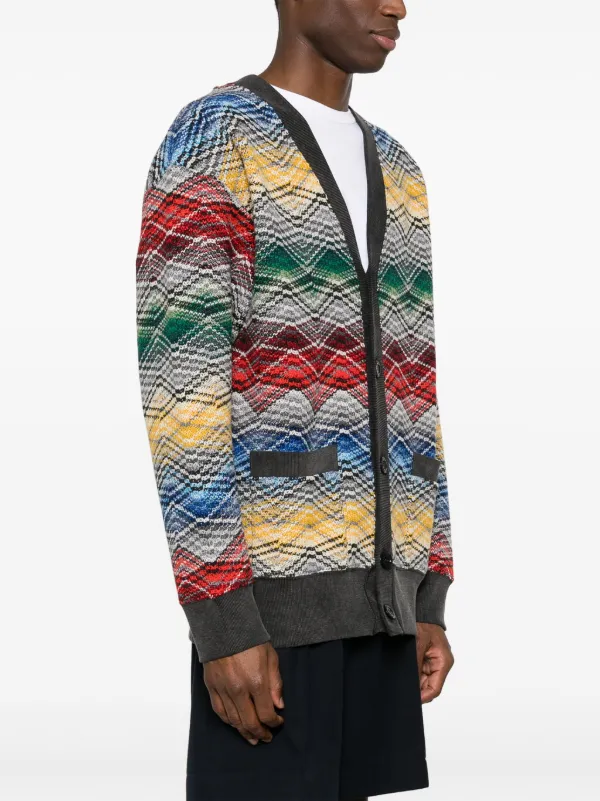 Missoni Zigzag V-neck Cardigan | Grey | FARFETCH