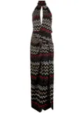 Missoni zigzag halterneck maxi dress - Black