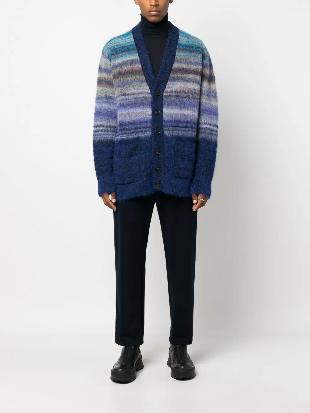 Missoni brushed-effect V-neck cardigan - Blauw