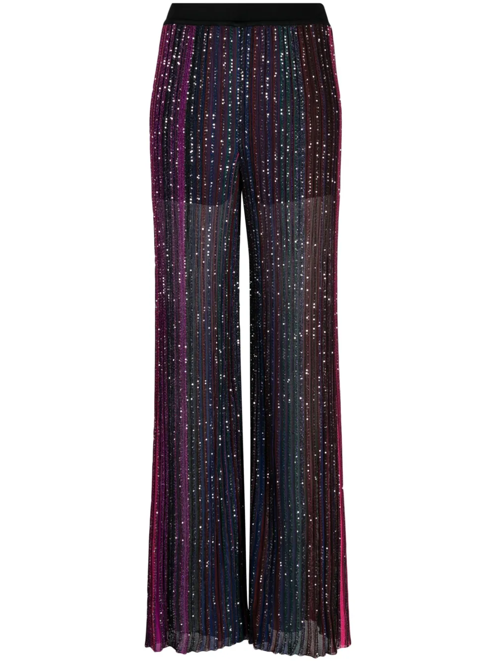 Shop Missoni Sequin-embellished Wide-leg Trousers In Schwarz