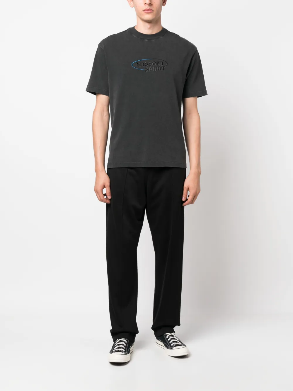 Missoni embroidered-logo cotton T-shirt - Grijs