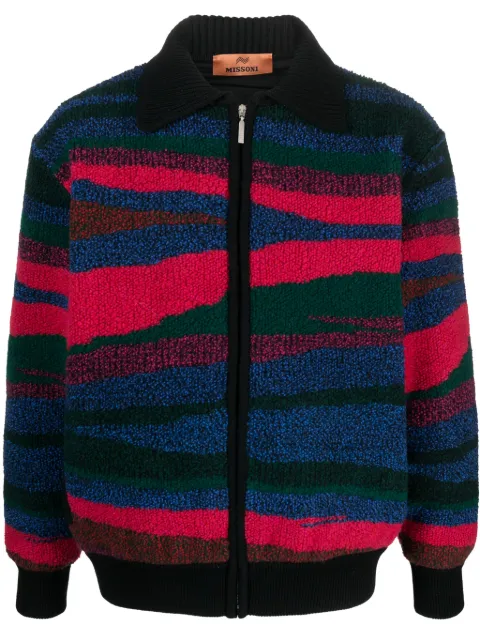 Missoni fleece-texture zip-fastening jacket