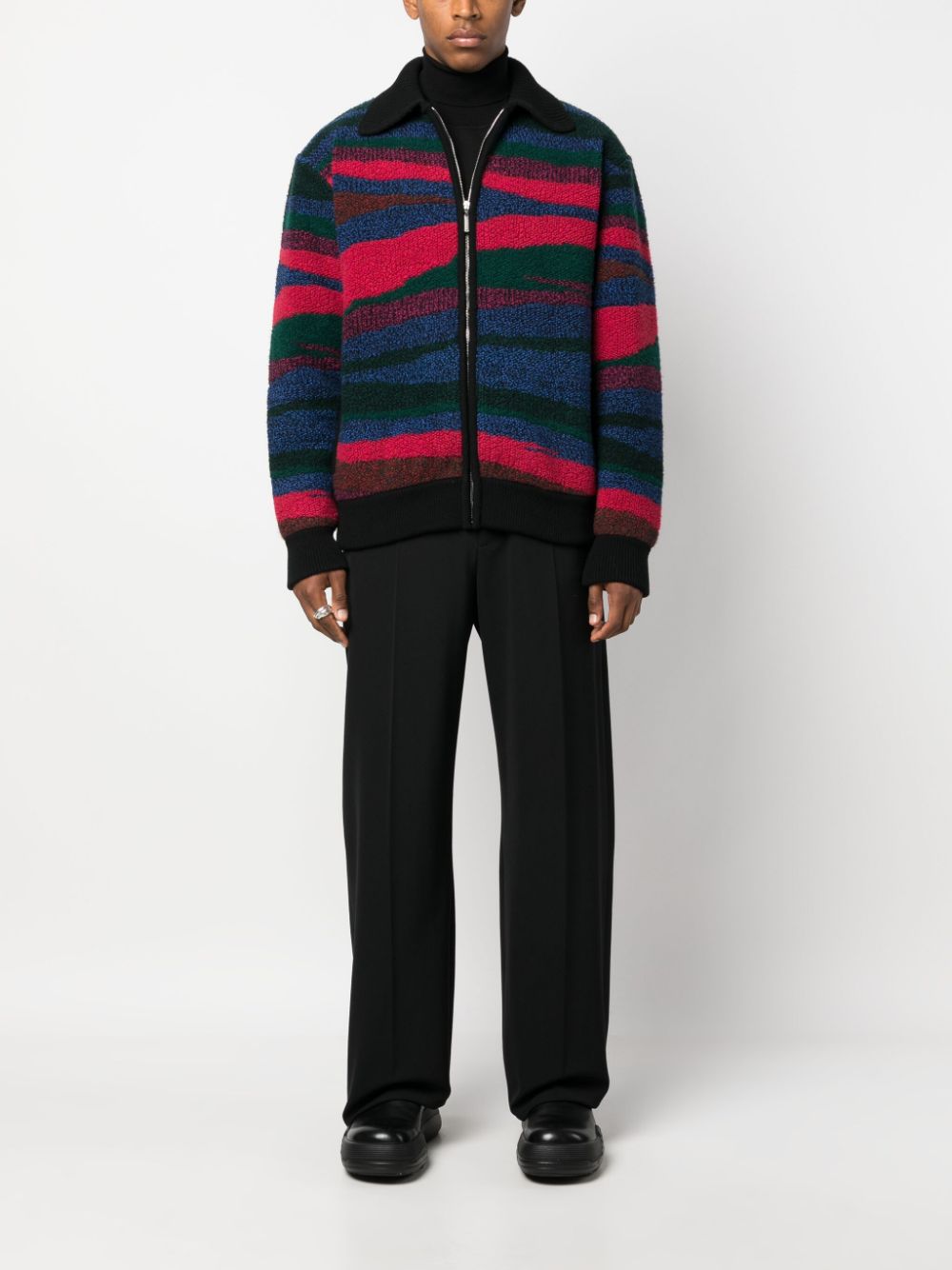 Missoni fleece-texture zip-fastening jacket - Zwart
