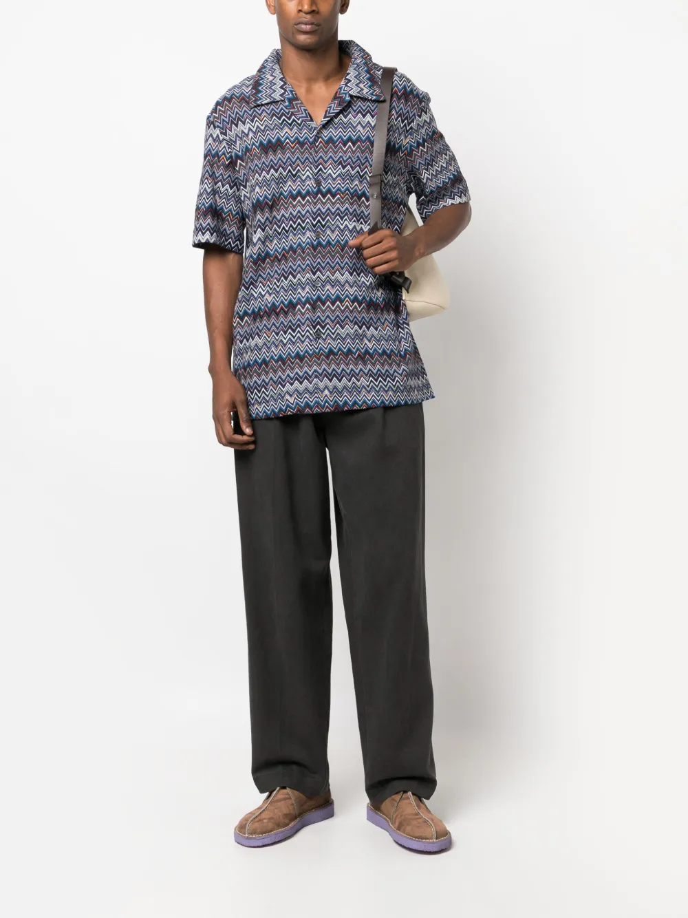 Missoni Overhemd met zigzag patroon - Blauw