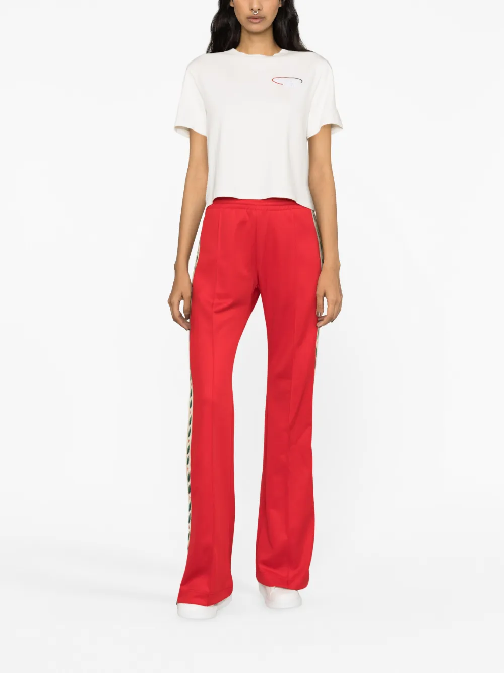 Missoni embroidered-logo cotton crop top - Wit