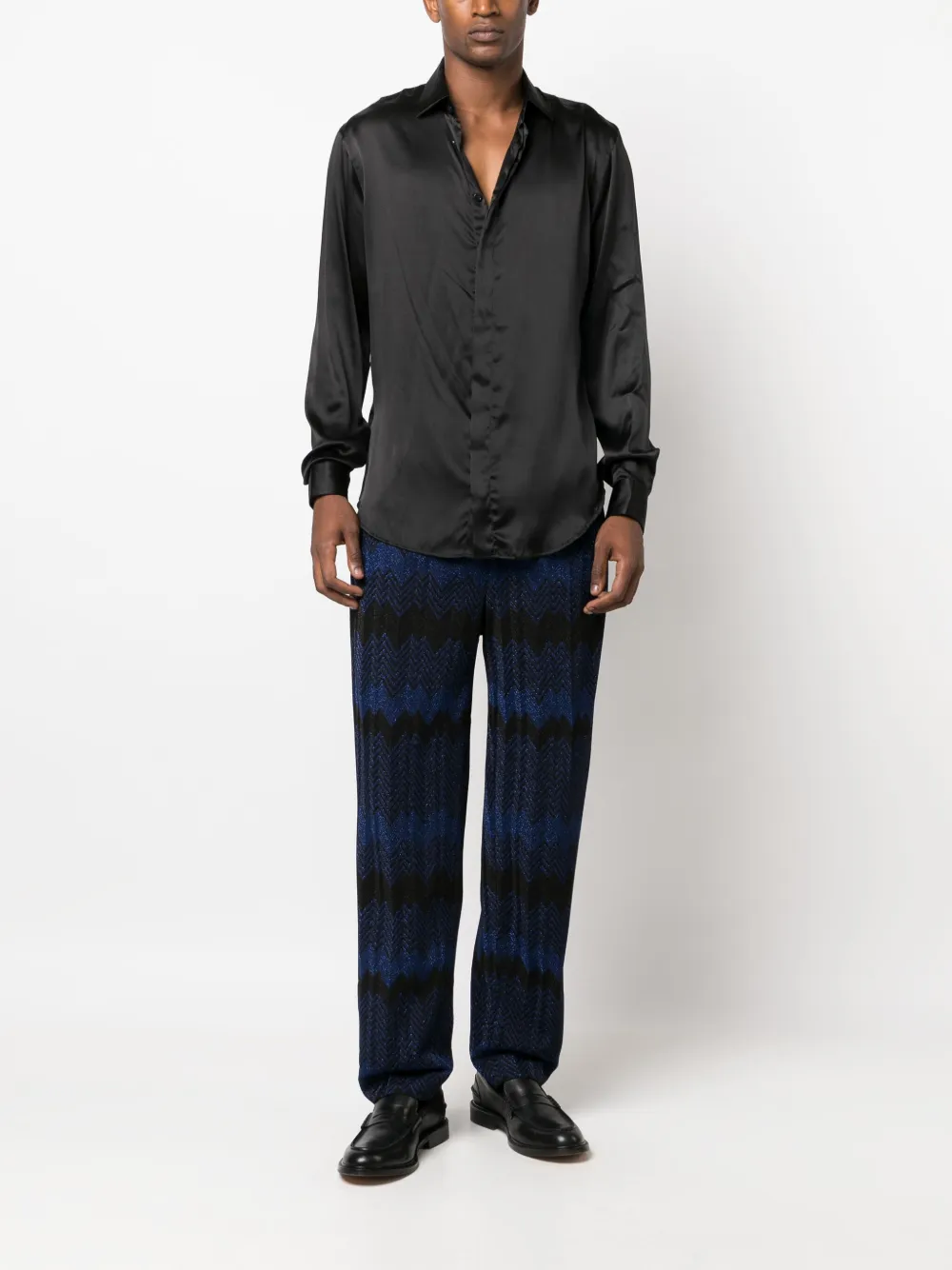 Missoni zigzag-pattern tailored trousers - Zwart