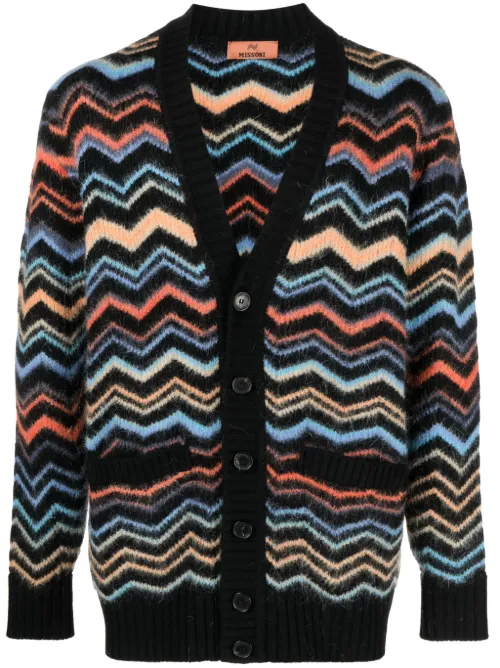 Cardigan nervuré à motif zigzag - Missoni - Modalova