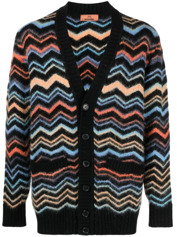 web限定セール Missoni Cardigan Con Motivo a Zigzag | Nero | FARFETCH IT トップス