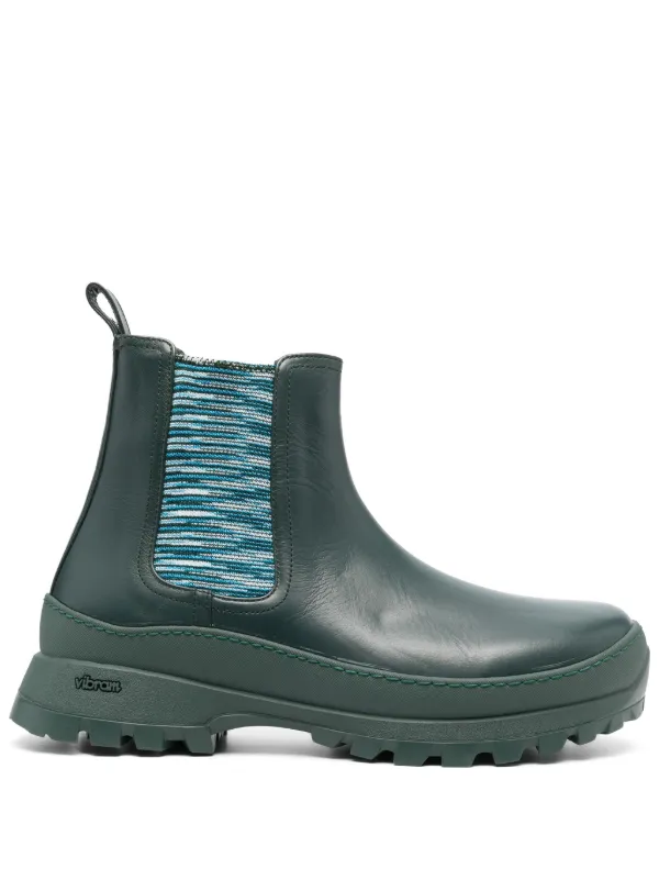 Missoni round toe Leather Ankle Boots Farfetch