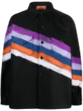 Missoni brushed-effect striped shirt jacket - Black