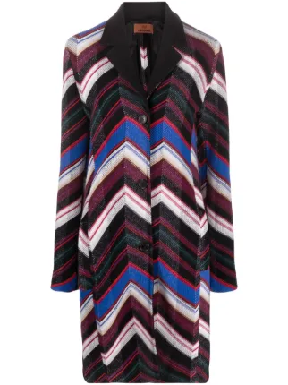MISSONI★素敵!ジグザグ柄ウールコート Missoni ジグザグ ウールコート | ブラック | FARFETCH JP
