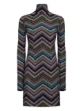 Missoni chevron-pattern turtleneck dress - Black