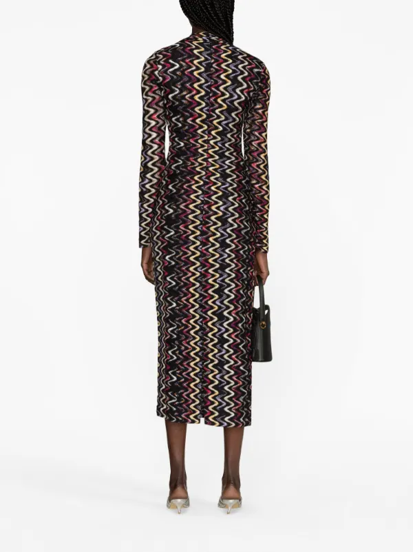 Missoni zigzag-pattern Maxi Dress | Black | FARFETCH RO