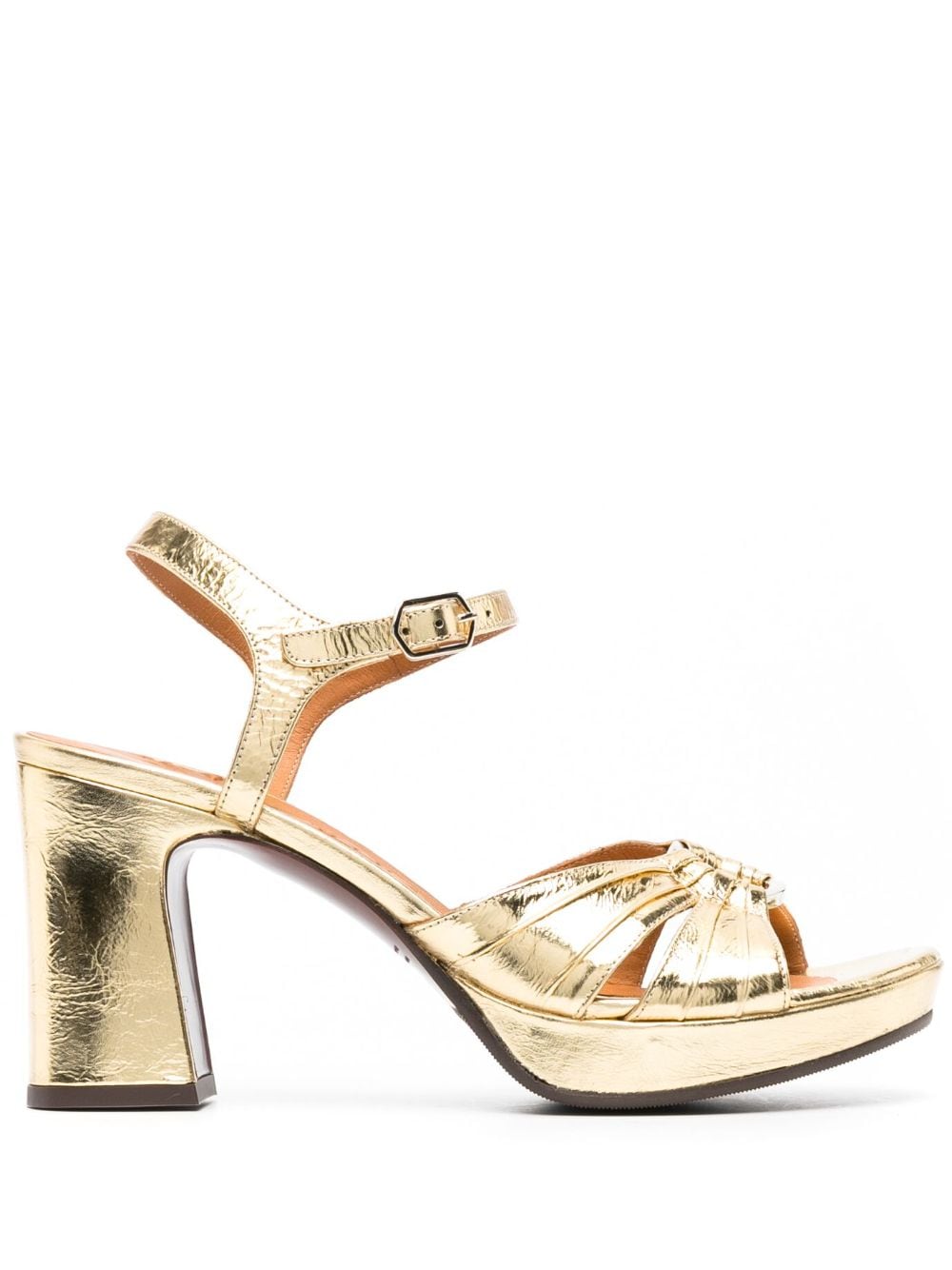 Chie Mihara 90mm Metallic-finish Sandals In Gold