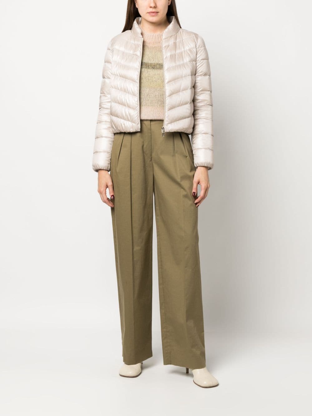 Herno cropped quilted jacket - Beige