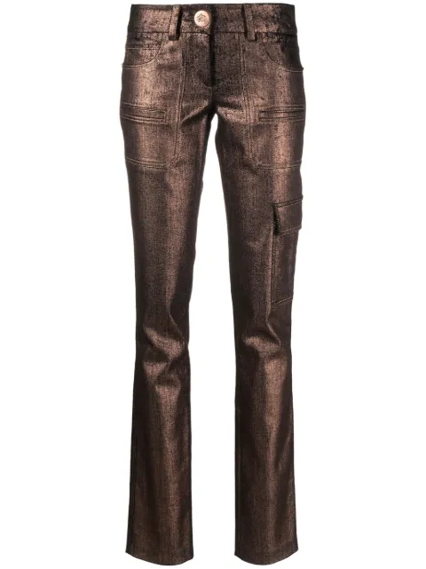 Genny metallic-finish straigh-leg trousers