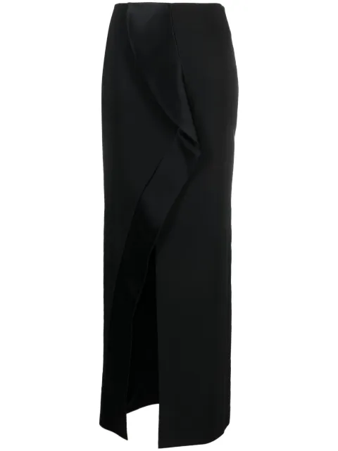 Genny high-waisted draped-detail skirt