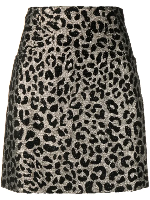 Genny leopard-print mini skirt