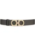 Ferragamo Gancini-buckle reversible leather belt - Grey